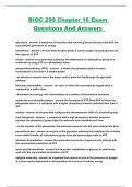 BIOC 299 Chapter 16 Exam Questions And Answers 