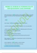 MEDICAL SURGICAL NURSING EXAM 2025 QUESTIONS AND ANSWERS