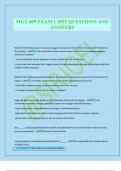 MGT 409 EXAM 1 2025 QUESTIONS AND ANSWERS