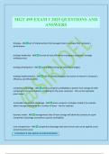 MGT 499 EXAM 1 2025 QUESTIONS AND ANSWERS