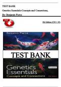 Test Bank - Genetics Essentials-Concepts and Connections&comma; 5th Edition &lpar;Pierce&comma; 2022&rpar;&comma; Chapter 1-18