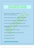 MUSIC THEORY EXAM 2025 QUESTIONS AND ANSWERS