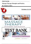 Test Bank - Massage Therapy-Principles and Practice&comma; 7th Edition &lpar; Susan Salvo&rpar;&comma; Chapter 1-30 &vert; All Chapters