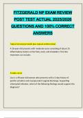 FITZGERALD NP EXAM REVIEW POST TEST ACTUAL 2025&sol;2026 QUESTIONS AND 100&percnt; CORRECT ANSWERS