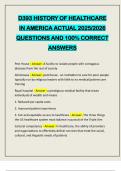 D393 HISTORY OF HEALTHCARE IN AMERICA ACTUAL 2025&sol;2026 QUESTIONS AND 100&percnt; CORRECT ANSWERS