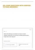 A2L EXAM QUESTIONS WITH VERIFIED TO PASS ANSWERS&excl;&excl;