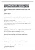 NIHSS Final Exam Questions With All Solved Solutions 20252026 Updated&period;