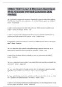NRSG TEST 5 part 1 Revision Questions With Accurate Verified Solutions 2025 Review&period;