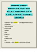 AAAI&sol;ISMA PRIMARY AEROBIC&sol;GROUP FITNESS INSTRUCTOR CERTIFICATION ACTUAL 2025&sol;2026 Q&A LATEST 100&percnt; PASS