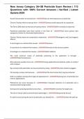 New Jersey Category 3A&plus;3B Pesticide Exam Review &vert; 112 Questions with 100&percnt; Correct Answers &vert; Verified &vert; Latest Update 2024