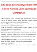CBIS Exam Reviewed Questions with  Correct Answers Latest 2025&sol;2026  GRADED A&plus;