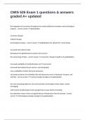 CMIS 526 Exam 1 questions & answers graded A&plus; updated