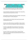 D684 - Section 1 - Lesson 3&period;1 - Object-Oriented Programming &lpar;1 of 3&rpar; Questions with Accurate Answers