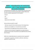 D684 - Introduction to Computer Science - CH&period;1 Test Questions with Accurate Answers