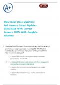 WGU D367 &lpar;OA&rpar; Questions And Answers Latest Updates 2025&sol;2026 With Correct Answers 100&percnt; With Complete Solutions