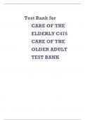 Care of The Older Adult -TEST BANK&period;