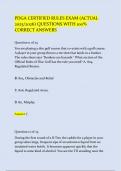 PDGA CERTIFIED RULES EXAM &lpar;ACTUAL 2025&sol;2026&rpar; QUESTIONS WITH 100&percnt; CORRECT ANSWERS  