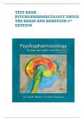 Psychopharmacology Drugs the Brain and Behavior 3rd Edition Meyer Test Bank