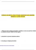 NURSING 4530 MENTAL HEALTH EXAM 2 QUESTIONS AND ANSWERS GRADED A&plus; LATEST UPDATE&period;