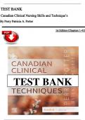 Test Bank For Canadian Clinical Nursing Skills And Technique&rsquo;s 1st Edition By Perry Patricia A&period; Potter Chapter 1-43