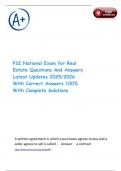 PSI National Exam for Real Estate Questions And Answers Latest Updates 2025&sol;2026 With Correct Answers 100&percnt; With Complete Solutions