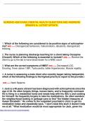 NURSING 4530 EXAM 2 MENTAL HEALTH QUESTIONS AND ANSWERS GRADED A&plus; LATEST UPDATE&period;