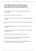 SLP 526 Final Exam Study Guide questions and answers graded A&plus;