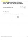 TEAS Nursing Enterence Exam 2025 &vert; Latest Updated Exam With Expert Verified Solutions &vert; "100&percnt; Accurate&comma;" "Verified&comma;" "Error-Free&comma;" "Unimpeachable&comma;" "Precision-Checked&comma;" "Guarante