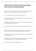 CMIS 526 Final Study Guide questions and answers already passed