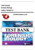 Test Bank For Forensic Biology&comma; 3rd Edition by Richard Li&comma; &lpar;Ch 1 to 26 Covered&rpar; 