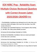 SOS NERC Prep &ndash; Reliability Exam Multiple Choice Questions &vert; Reviewed with Correct Answers &vert; Latest 2025&sol;2026 &vert; Graded A&plus;