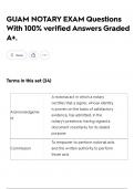 GUAM NOTARY EXAM Questions With 100&percnt; verified Answers Graded A&plus;&period;