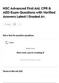 NSC Advanced First Aid&comma; CPR & AED Exam Questions with Verified Answers Latest &vert; Graded A&plus;&period;