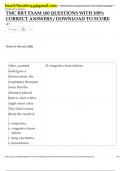 TMC RRT EXAM &vert; 160 QUESTIONS WITH 100&percnt; CORRECT ANSWERS &vert; "100&percnt; Accurate&comma;" "Verified&comma;" "Error-Free&comma;" "Unimpeachable&comma;" "Precision-Checked&comma;" "Guaranteed Accurate&comma;" "Em