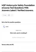 MSF Motorcycle Safety Foundation eCourse Test Questions With Answers Latest &vert; Verified Answers&period;