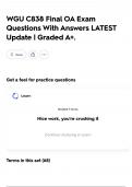 WGU C838 Final OA Exam Questions With Answers LATEST Update &vert; Graded A&plus;&period;