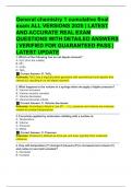 General chemistry 1 cumulative final exam ALL VERSIONS 2025 &vert; LATEST AND ACCURATE REAL EXAM  QUESTIONS WITH DETAILED ANSWERS  &vert; VERIFIED FOR GUARANTEED PASS &vert; LATEST UPDATE 