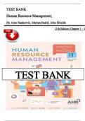 Test Bank For Human Resource Management 11th Edition by Alan NankervisMarian BairdDr Jane CoffeyJohn Shields Chapter 1-11
