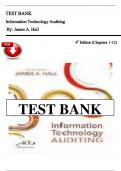 Test Bank For Information Technology Auditing 4th Edition By James A&period; Hall