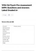 WGU Ed Pysch Pre-Assessment D094 Questions and Answers Latest Graded A&plus;