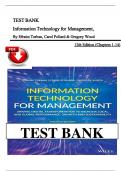 Test Bank for Information Technology for Management&comma; 12th Edition by Efraim Turban