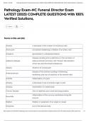 Pathology Exam-NC Funeral Director Exam LATEST &lpar;2025&rpar; COMPLETE QUESTIONS With 100&percnt; Verified Solutions&comma;