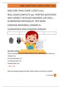 NAB CORE FINAL EXAM  LATEST 2025   REAL EXAM COMPLETE 350  VERIFIED QUESTIONS  AND CORRECT DETAILED ANSWERS with WELL &ndash;  ELABORATED RATIONALES  TEST BANK   &lpar;VERIFIED ANSWERS&rpar; &vert; GRADED A&plus;   GUARANTEED PASS UPDATED VERSION 