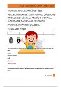 NAB CORE FINAL EXAM LATEST 2025   REAL EXAM COMPLETE 350  VERIFIED QUESTIONS  AND CORRECT DETAILED ANSWERS with WELL &ndash;  ELABORATED RATIONALES  TEST BANK   &lpar;VERIFIED ANSWERS&rpar; &vert; GRADED A&plus;   GUARANTEED PASS 