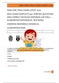 NAB CORE FINAL EXAM LATEST 2025   REAL EXAM COMPLETE 350  VERIFIED QUESTIONS  AND CORRECT DETAILED ANSWERS with WELL &ndash;  ELABORATED RATIONALES  TEST BANK   &lpar;VERIFIED ANSWERS&rpar; &vert; GRADED A&plus;   GUARANTEED PASS 