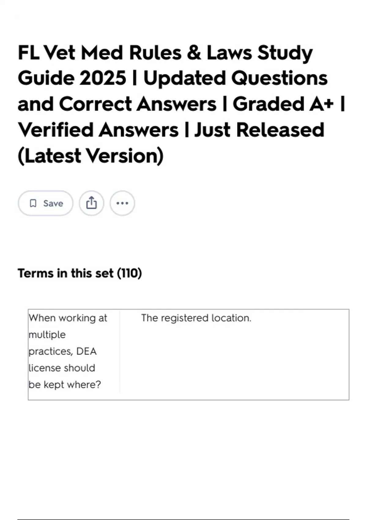 FL Vet Med Rules & Laws Study Guide 2025 | Updated Questions and ...