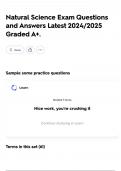 Natural Science Exam Questions and Answers Latest 2024&sol;2025 Graded A&plus;&period;