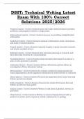 DSST&colon; Technical Writing &ndash; Latest Exam with 100&percnt; Correct Solutions &lpar;2025&sol;2026&rpar; &ndash; Verified Question Set with Accurate Answers