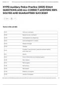NYPD Auxiliary Police Practice &lpar;2025&rpar; EXAM QUESTIONS AND ALL CORRECT ANSWERS 100&percnt; SOLVED AND GUARANTEED SUCCESS&excl;&excl;