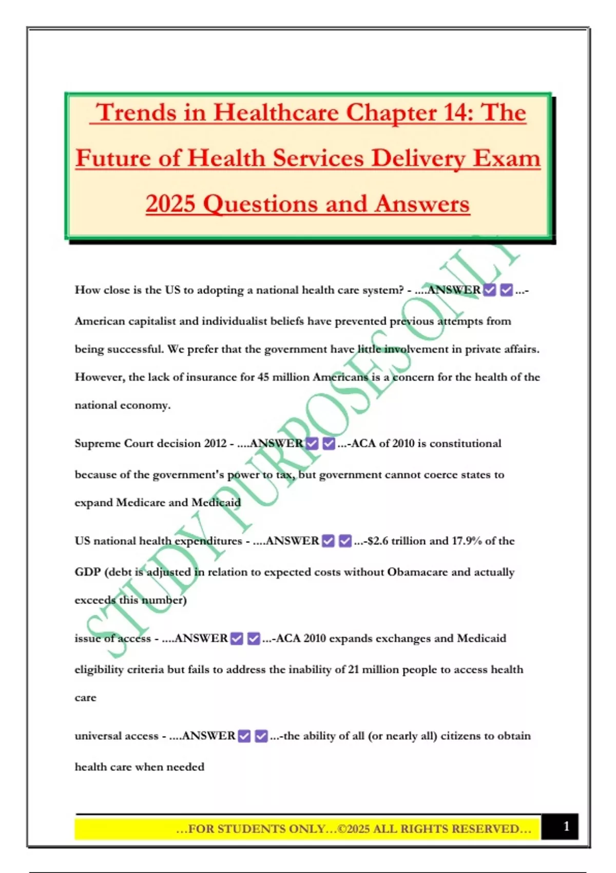 Trends in Healthcare Chapter 14: The Future of Health Services Delivery ...